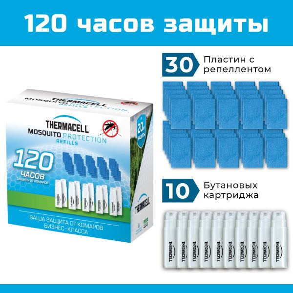 Набор запасной Thermacell (10 газовых картриджа + 30 пластин) 